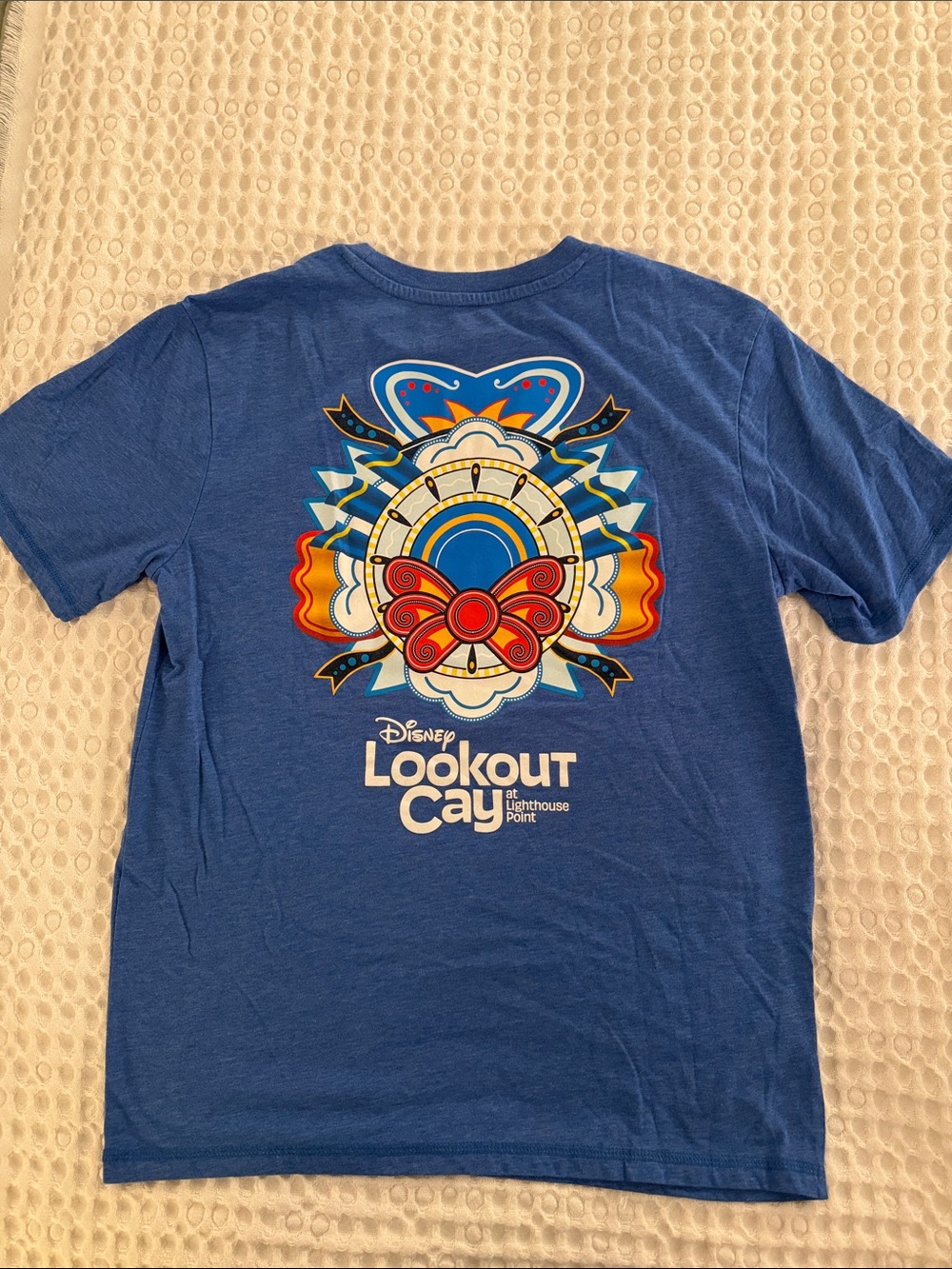 Disney Blue Short Sleeve Tee with Multicolor Back Graphic